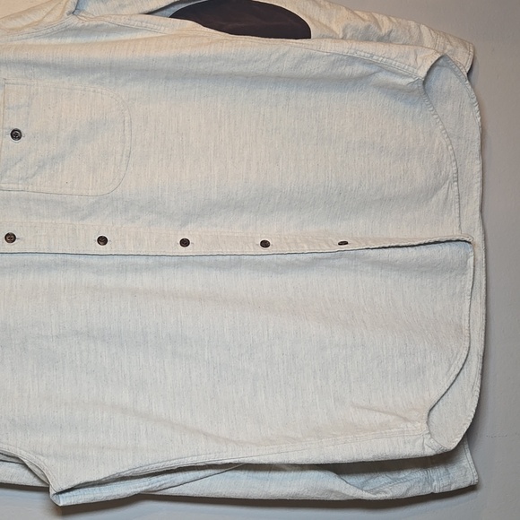 J. Crew White Heathered Chamois Elbow-Patch Botton Down Flannel Cotton Shirt - Picture 5 of 15